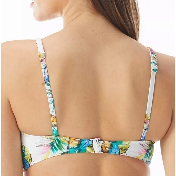 SUNDAZED Harper Printed Tie Bikini Top, swimwear, swimming suit multi, New 34DD - Picture 10 of 13